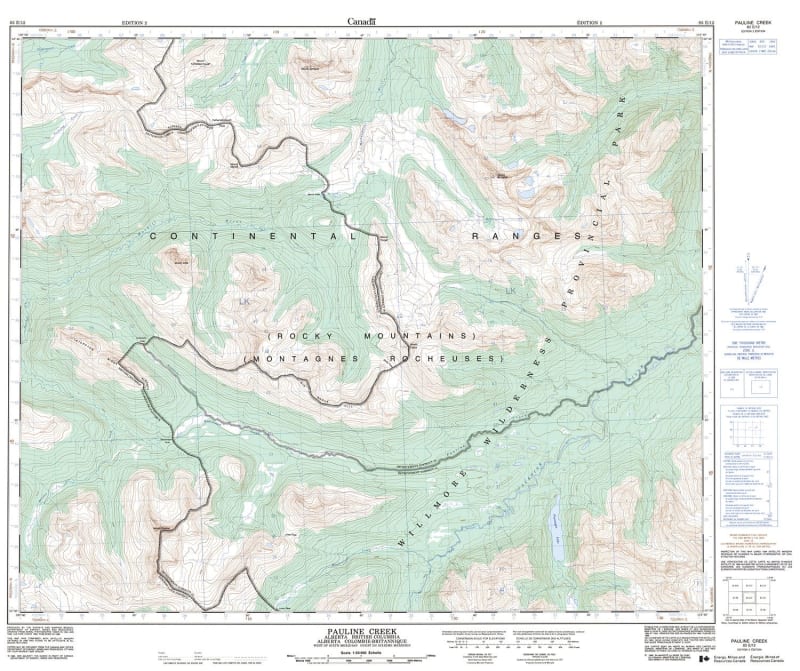 083E12 - PAULINE CREEK - Topographic Map