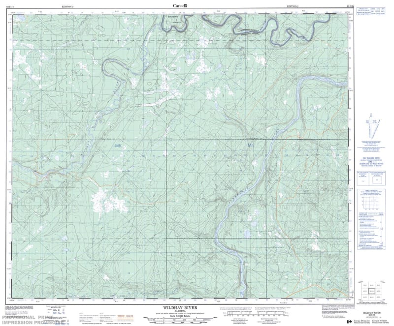 083F14 - WILDHAY RIVER - Topographic Map
