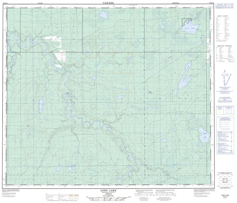 083K13 - LONG LAKE - Topographic Map