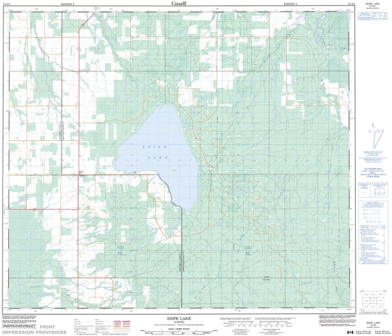 083N02 - SNIPE LAKE - Topographic Map