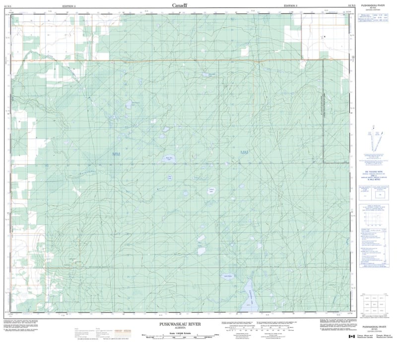 083N05 - PUSKWASKAU RIVER - Topographic Map