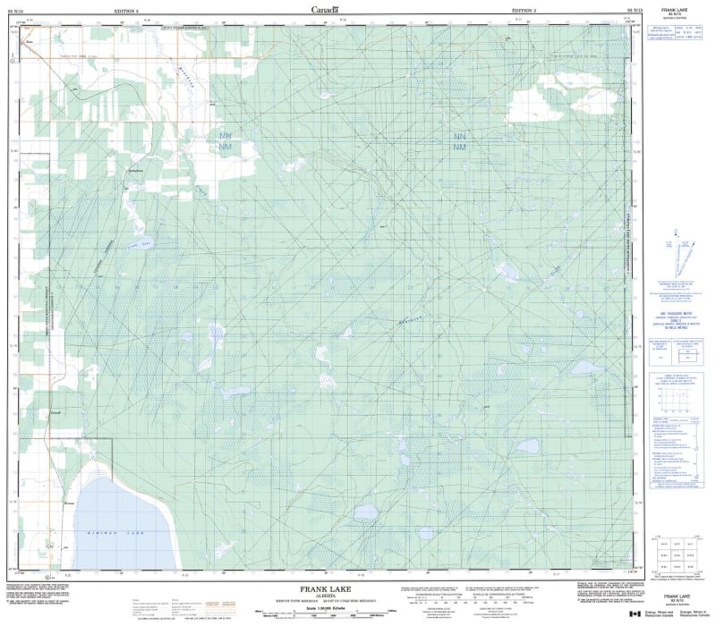 083N15 - FRANK LAKE - Topographic Map