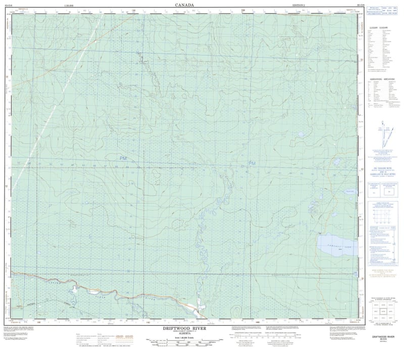 083O08 - DRIFTWOOD RIVER - Topographic Map