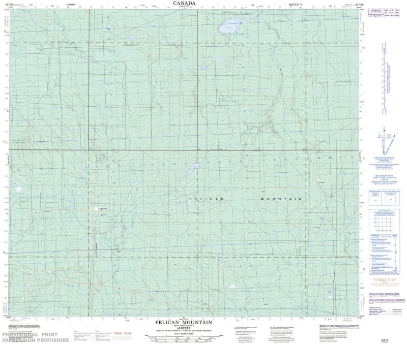 083P12 - PELICAN MOUNTAIN - Topographic Map