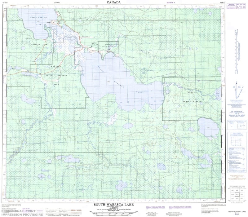 083P13 - SOUTH WABASCA LAKE - Topographic Map