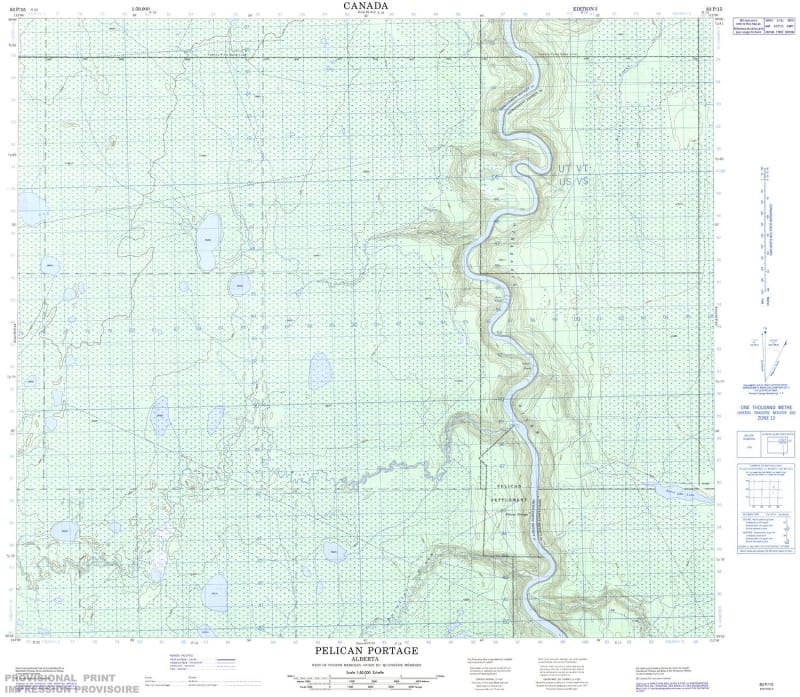083P15 - PELICAN PORTAGE - Topographic Map