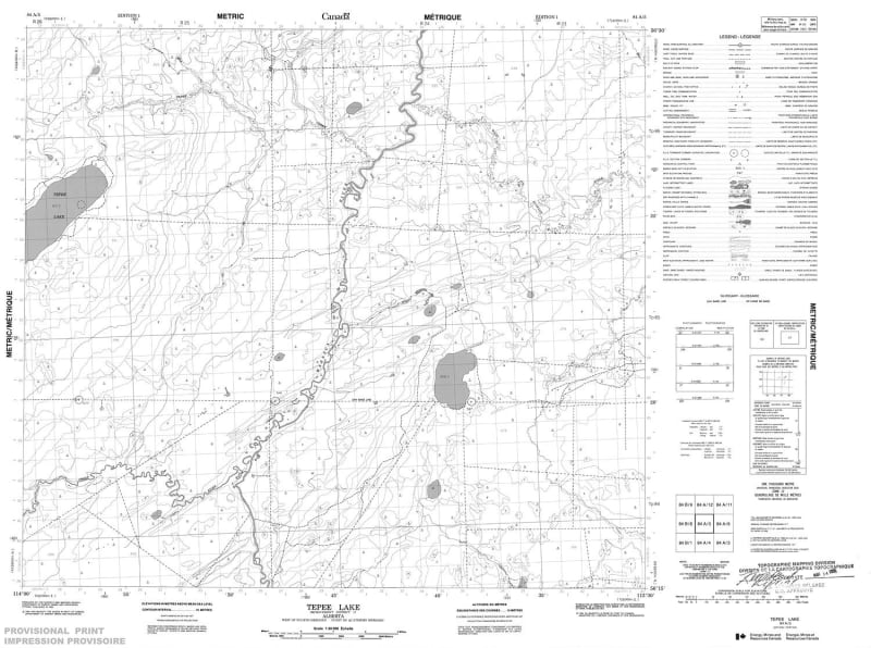 084A05 - TEPEE CREEK - Topographic Map