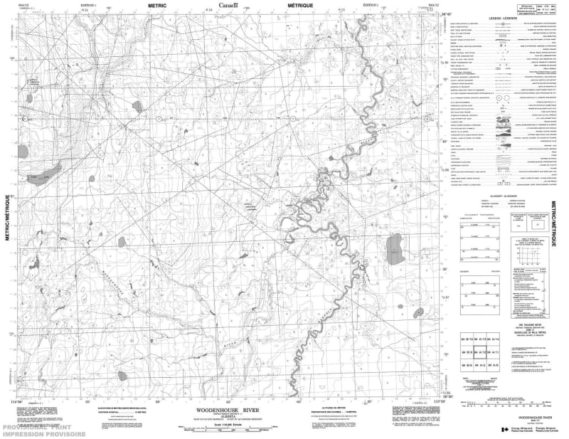 084A12 - WOODENHOUSE RIVER - Topographic Map