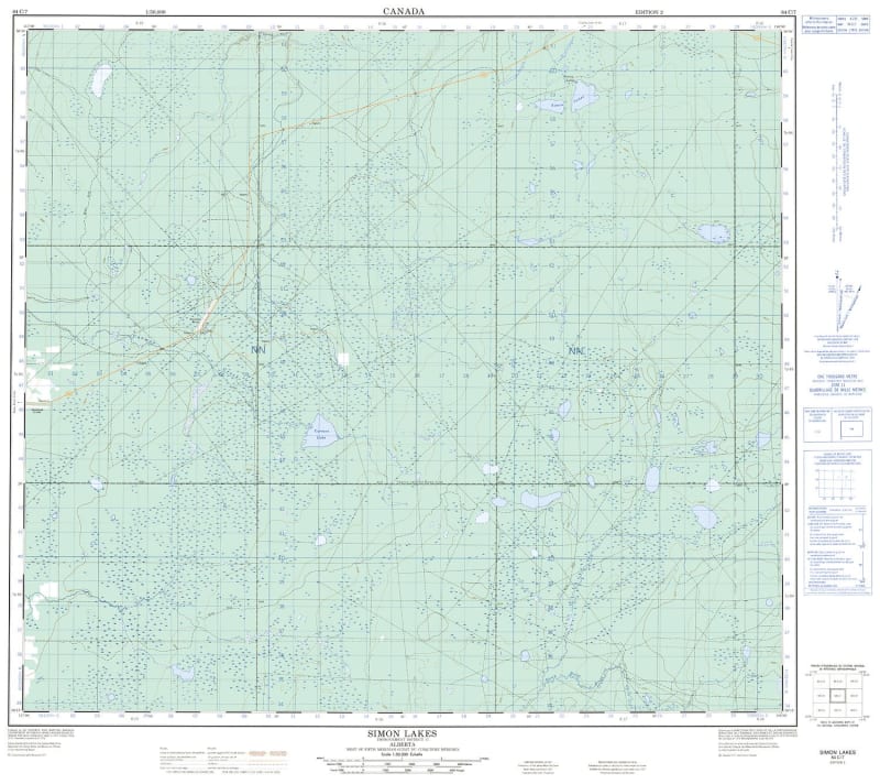 084C07 - SIMON LAKES - Topographic Map