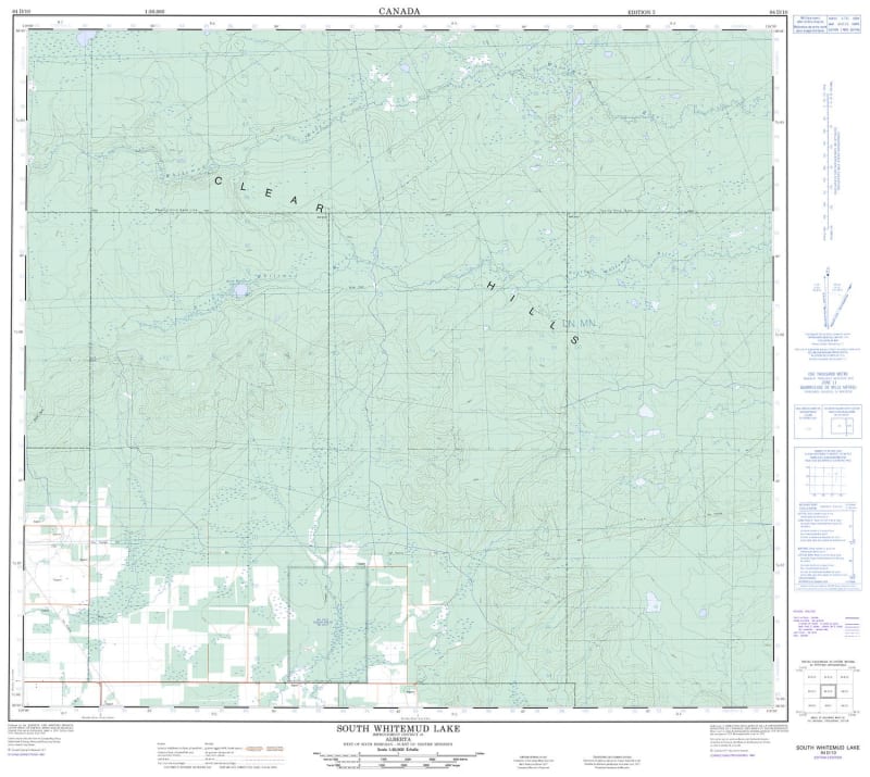 084D10 - SOUTH WHITEMUD LAKE - Topographic Map