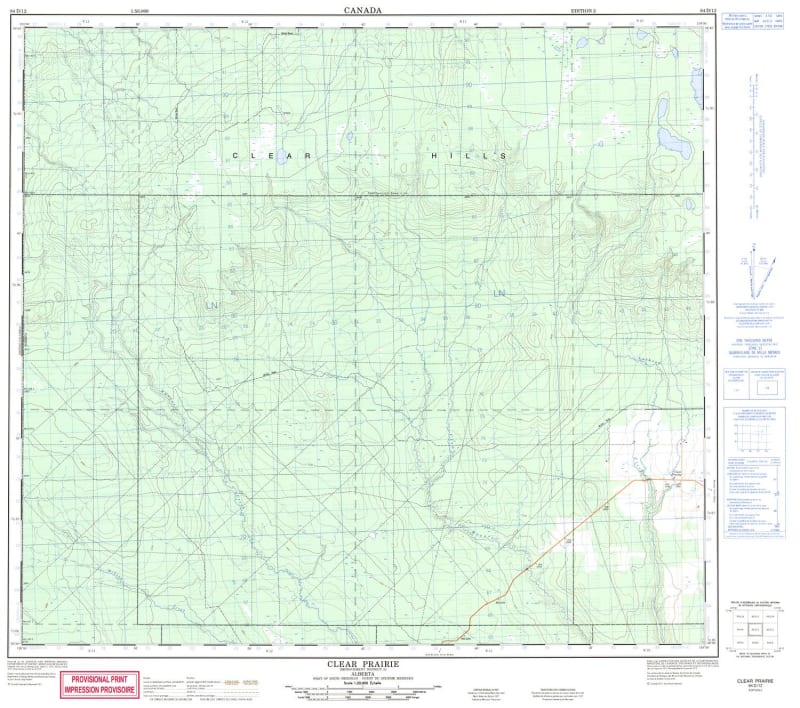 084D12 - CLEAR PRAIRIE - Topographic Map