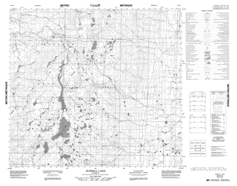 084G04 - RUSSELL LAKE - Topographic Map