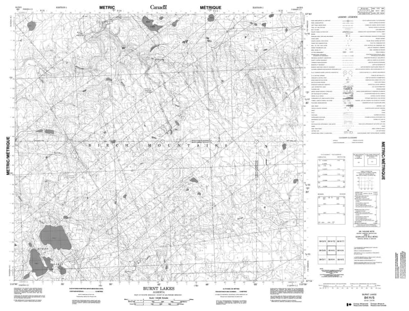 084H05 - BURNT LAKE - Topographic Map