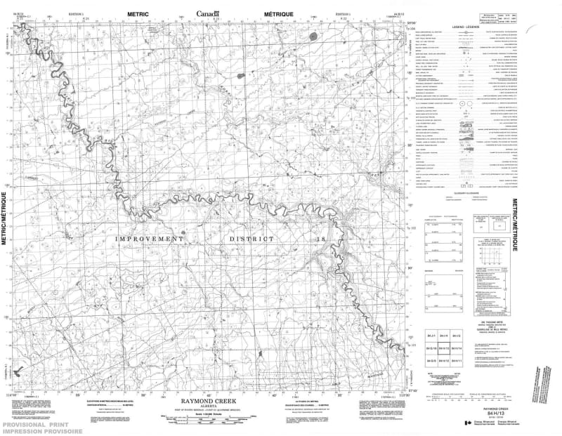 084H13 - RAYMOND CREEK - Topographic Map