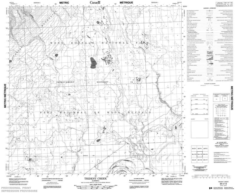 084I13 - TRIDENT CREEK - Topographic Map