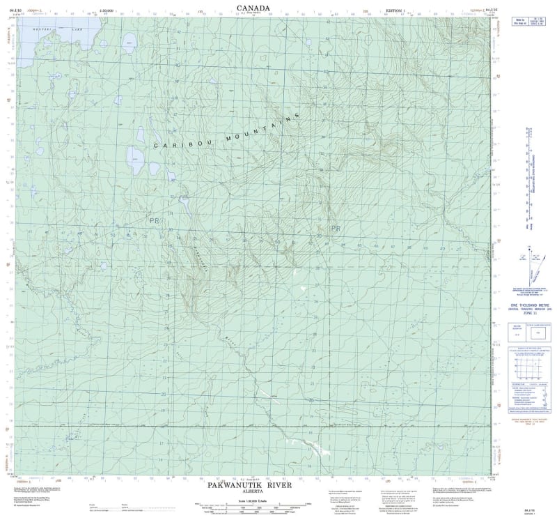 084J16 - PAKWANUTIK RIVER - Topographic Map