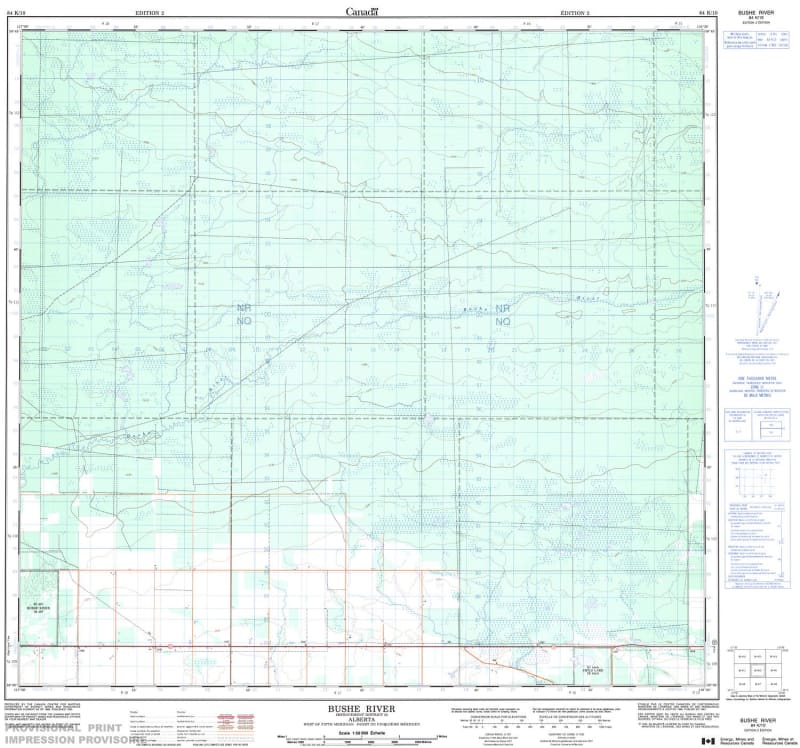 084K10 - BUSHE RIVER - Topographic Map