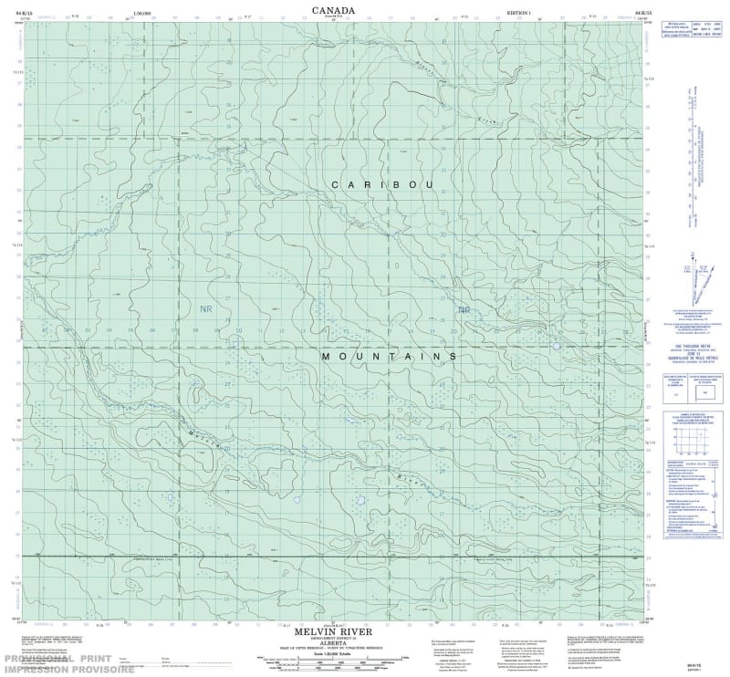 084K15 - MELVIN RIVER - Topographic Map