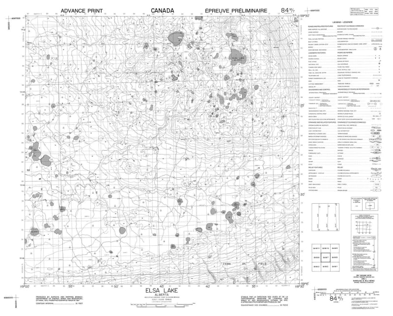 084M07 - ELSA LAKE - Topographic Map