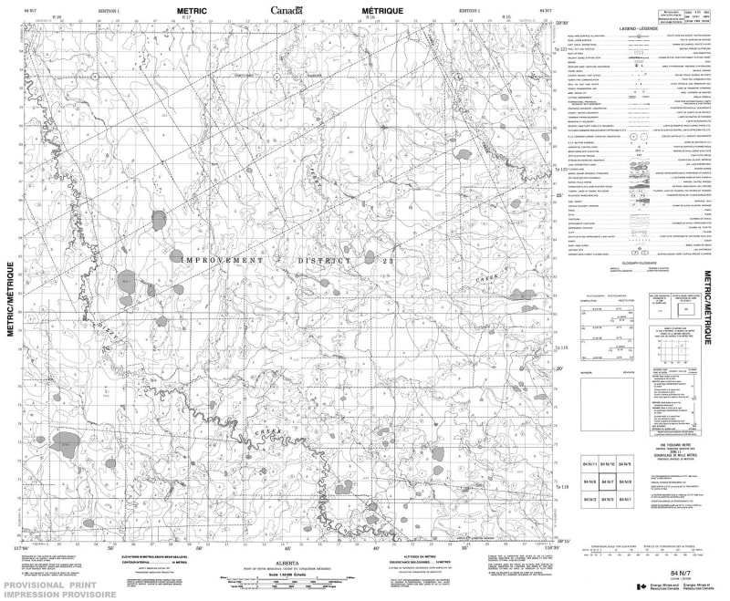 084N07 - NO TITLE - Topographic Map