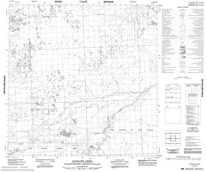 085A12 - BAD WATER CREEK - Topographic Map