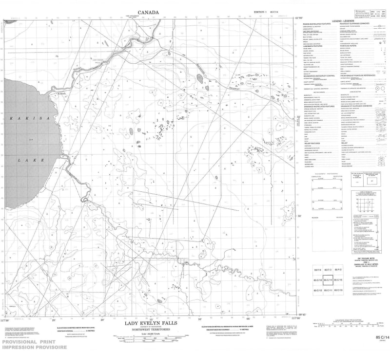 085C14 - LADY EVELYN FALLS - Topographic Map