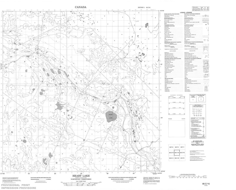 085C15 - HEART LAKE - Topographic Map