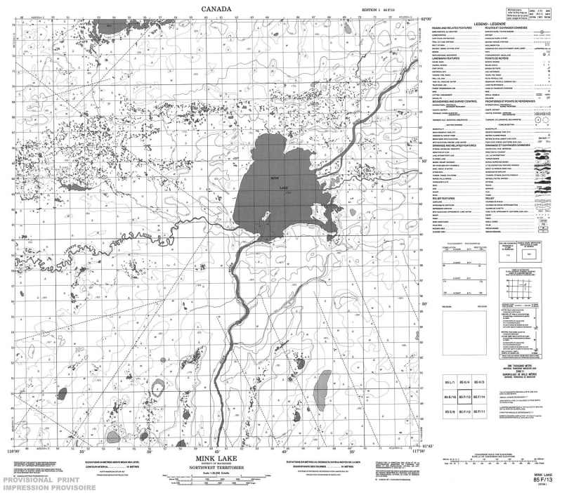 085F13 - MINK LAKE - Topographic Map
