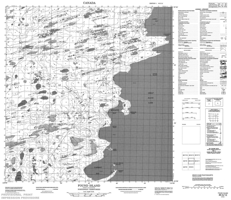 085G12 - FOUND ISLAND - Topographic Map