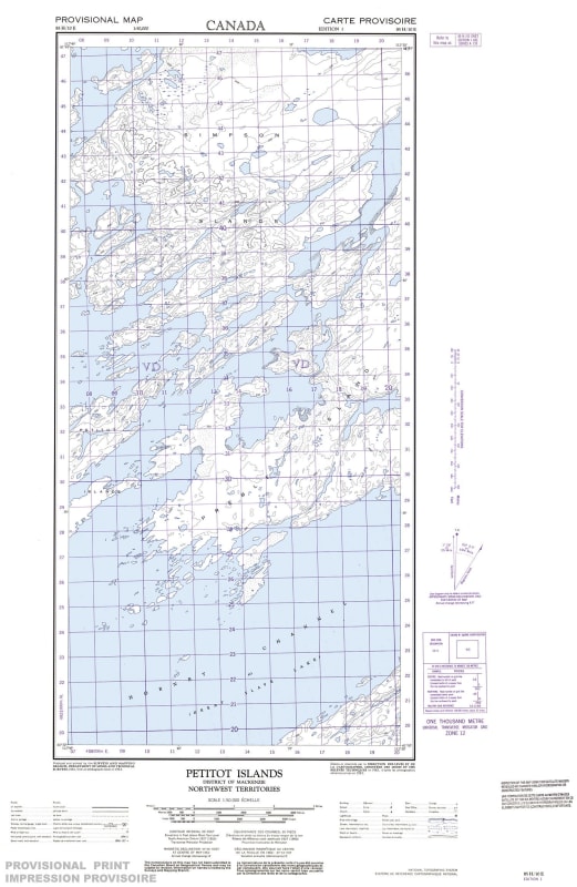 085H10E - PETITOT ISLANDS - Topographic Map