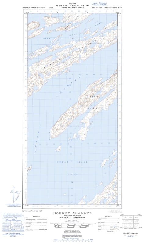 085H16E - HORNBY CHANNEL - Topographic Map