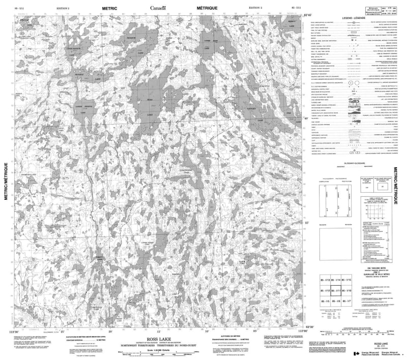 085I11 - ROSS LAKE - Topographic Map