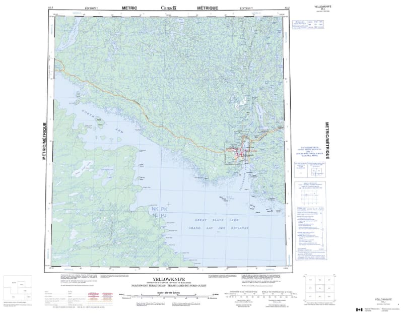 085J - YELLOWKNIFE - Topographic Map