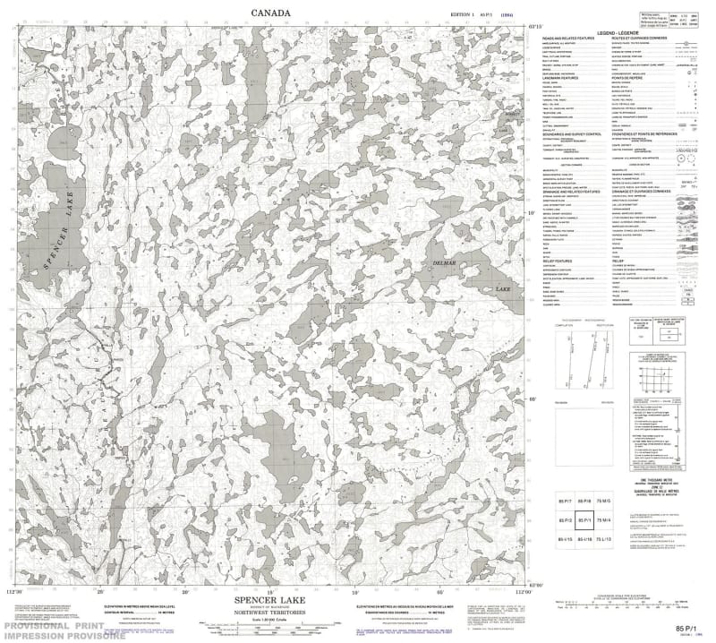 085P01 - SPENCER LAKE - Topographic Map