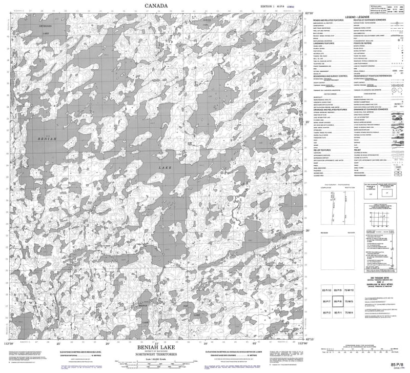 085P08 - BENIAH LAKE - Topographic Map