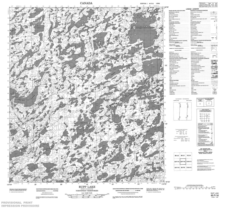 085P16 - RUPP LAKE - Topographic Map