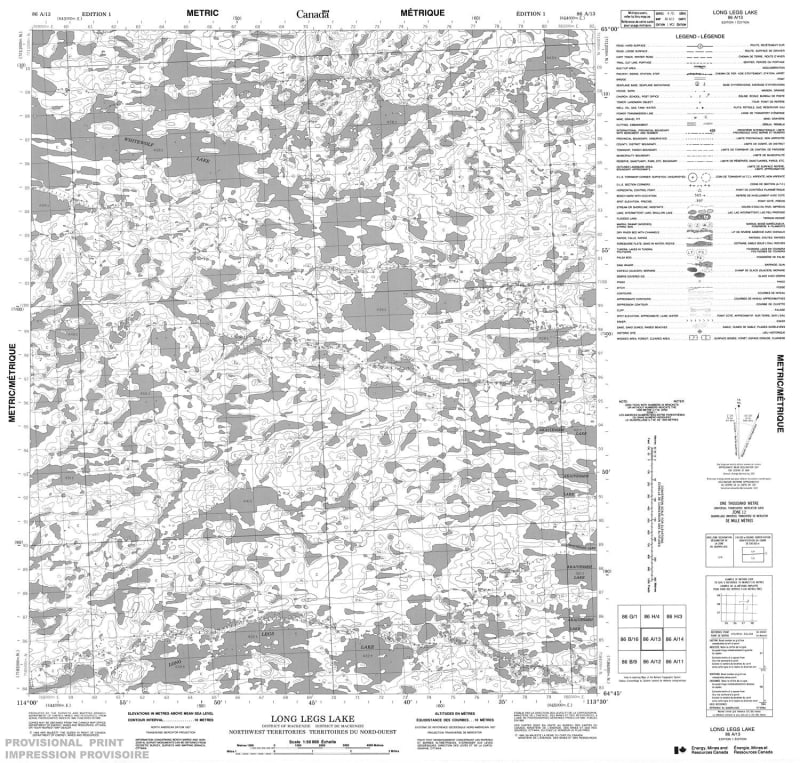 086A13 - LONG LEGS LAKE - Topographic Map