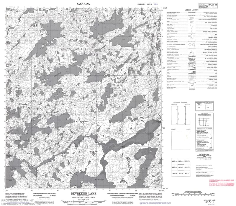 086C11 - DEVREKER LAKE - Topographic Map