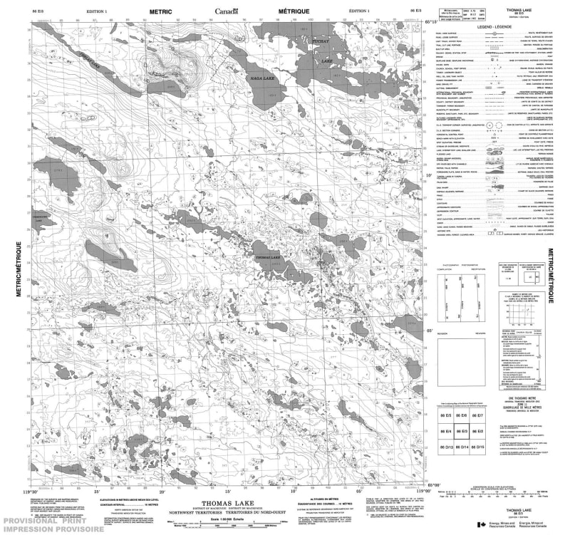 086E03 - THOMAS LAKE - Topographic Map