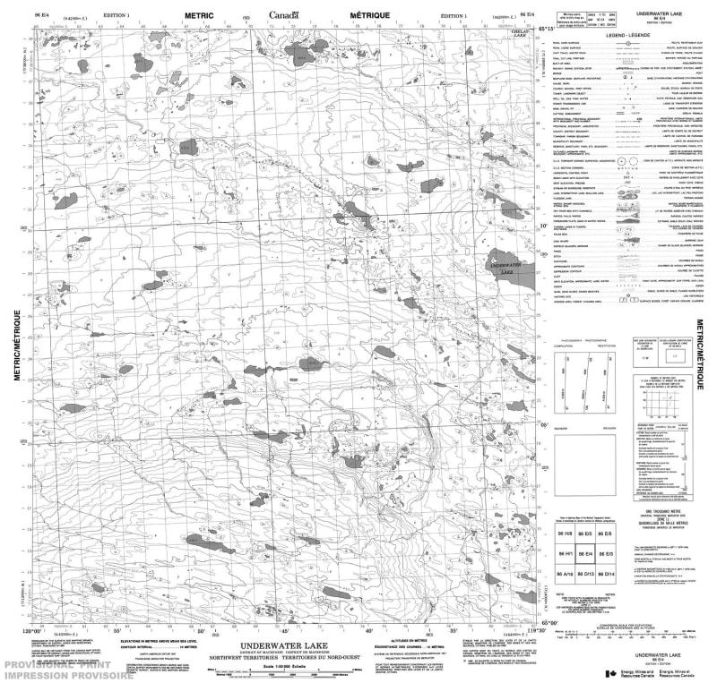 086E04 - UNDERWATER LAKE - Topographic Map