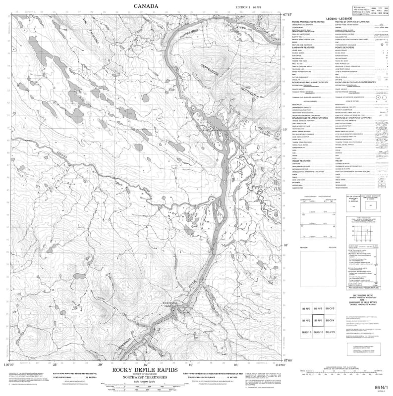 086N01 - ROCKY DEFILE RAPIDS - Topographic Map