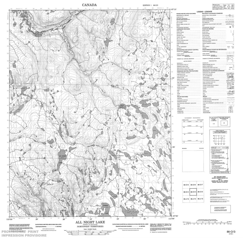 086O03 - ALL NIGHT LAKE - Topographic Map