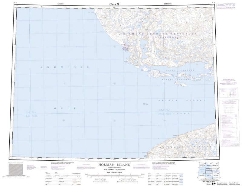 087F - HOLMAN ISLAND - Topographic Map