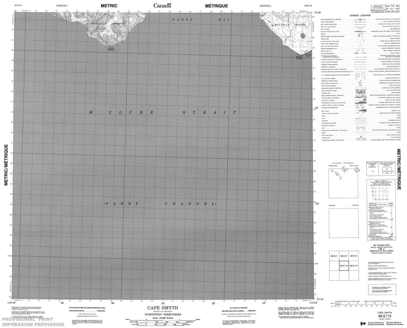 088E13 - CAPE SMYTH - Topographic Map