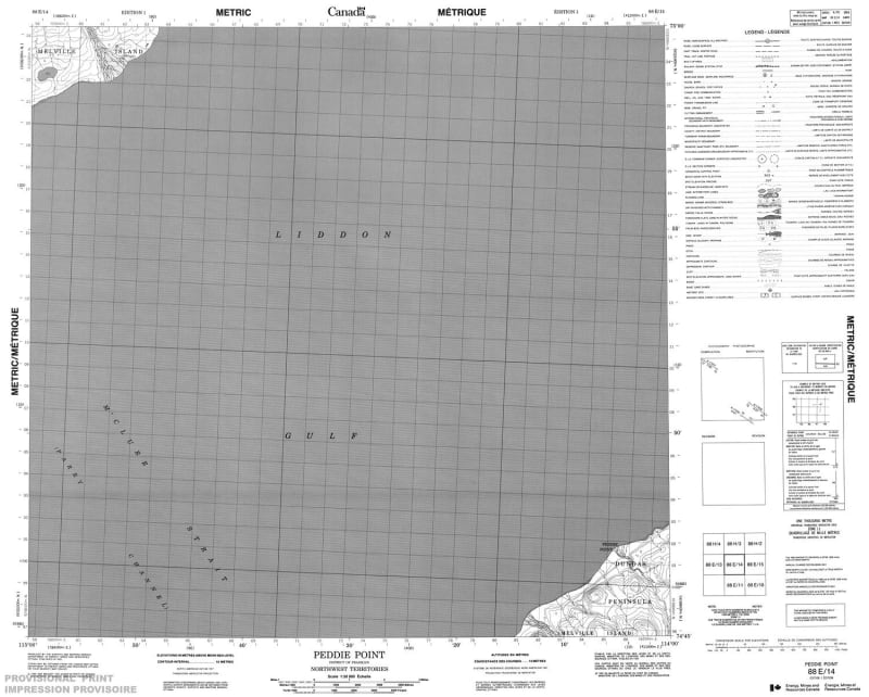 088E14 - PEDDIE POINT - Topographic Map