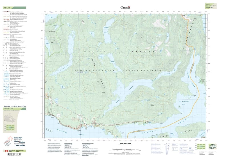092F16 - HASLAM LAKE - Topographic Map