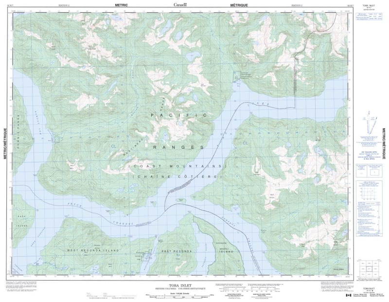092K07 - TOBA INLET - Topographic Map