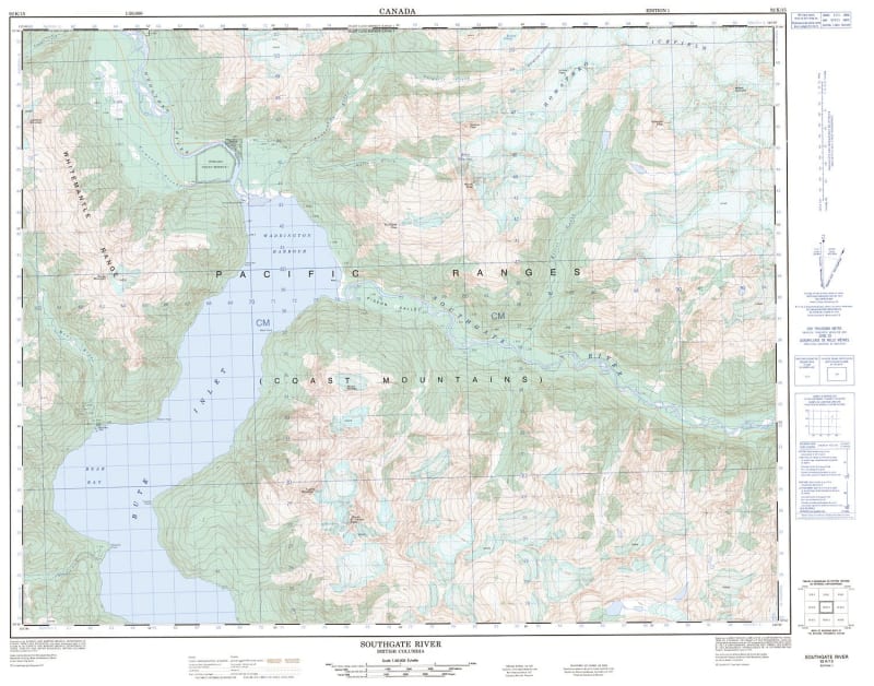092K15 - SOUTHGATE RIVER - Topographic Map