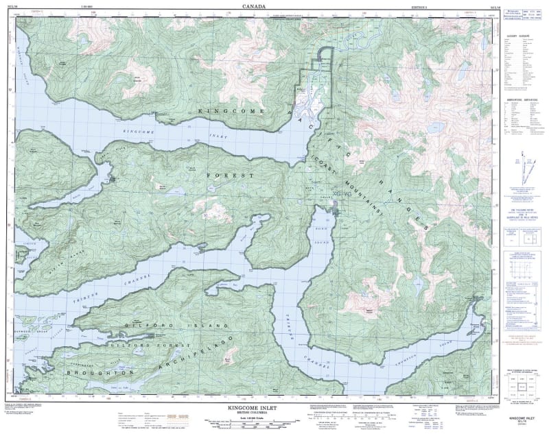 092L16 - KINGCOME INLET - Topographic Map