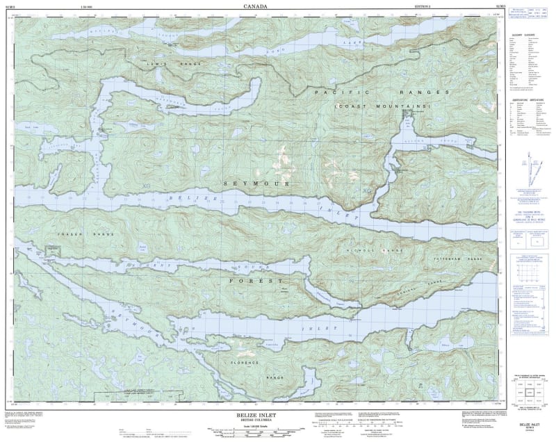 092M03 - BELIZE INLET - Topographic Map